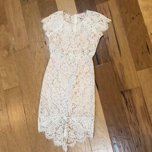 Cream and tan Soieblu lace dress